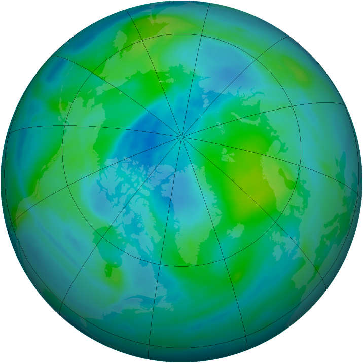 Arctic ozone map for 22 September 2007